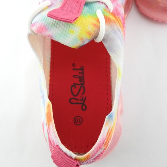 New Women's Sneakers La Sheelah Bubble Shoes Sz 10 Pink Tie Dye Air Cushion Brea - Picture 5 of 9
